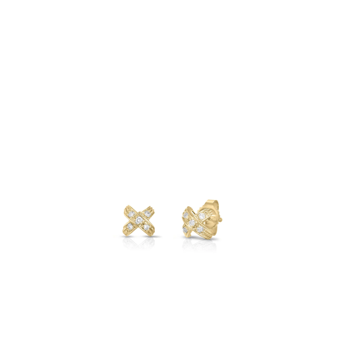 TINY TREASURES 'X' PAVÉ STUD EARRINGS