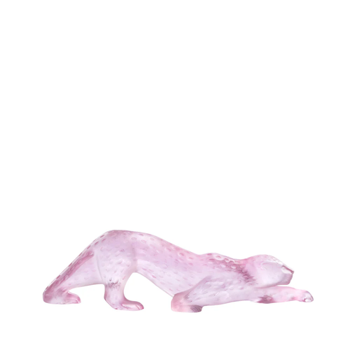 Zeila Panther Large Sculpture Pink Luster Crystal