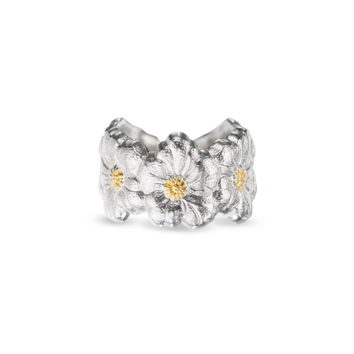 BLOSSOMS GOLD-PLATED SILVER AND VERMEIL ETERNELLE RING- GARDENIA