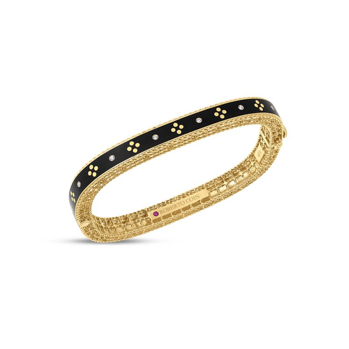 VENETIAN PRINCESS DIAMOND AND BLACK ENAMEL BANGLE