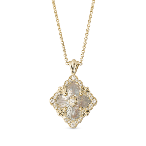 OPERA TULLE YELLOW GOLD SET PENDANT WITH MOTHER OF PEARL