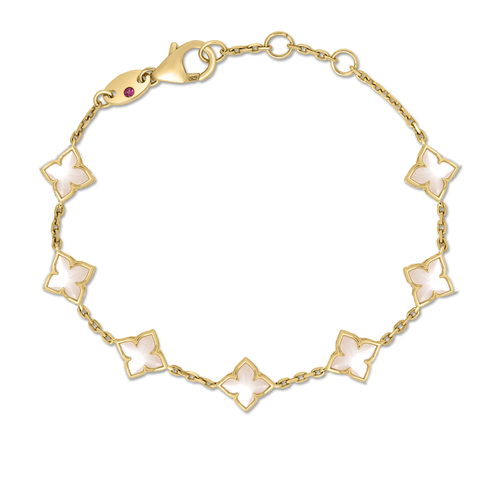 VENETIAN PRINCESS CARNIVAL MOTHER OF PEARL FLOWER STATION BRACELET