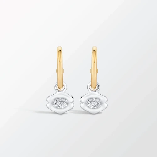 Quatreharp Drop Earrings- SS and YG