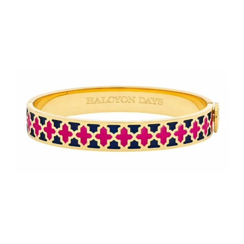 Agama Two Tone Hinged Bangle in Estate Blue & Pink Tourmaline