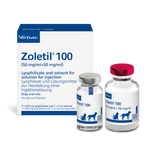 Zoletil 100 Tiletamin, Zolazepam Injektionslösung für Hunde und Katzen (5 ml)