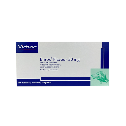 Enrox Flavour 50 mg Enrofloxacin für Hunde (100 Tabletten)