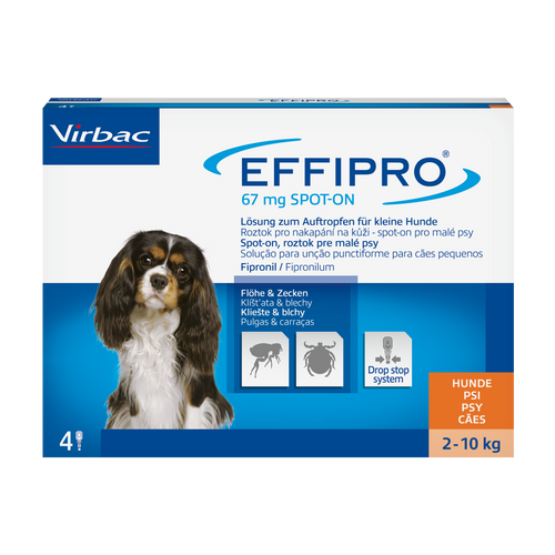Effipro 67 mg Fipronil für Hunde (2-10 kg) gegen Flöhe u. Zecken (4 Pipetten)