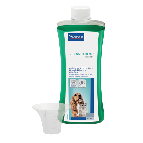 Vet Aquadent Fr3sh - Anti-Plaque-Lösung für Hunde und Katzen (500 ml) MHD 31.03.2027