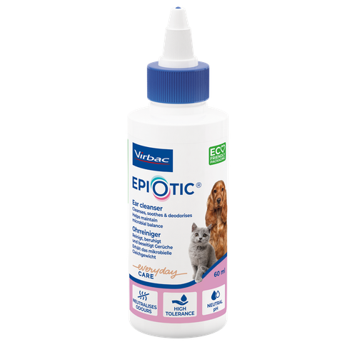 Epiotic Ohrreiniger für Hunde und Katzen 60 ml MHD 31.01.2028