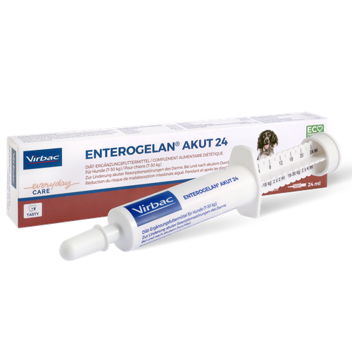 Enterogelan akut 24 (Injektor mit 27,6g für Hunde 7 - 30kg) MHD 31.01.2028