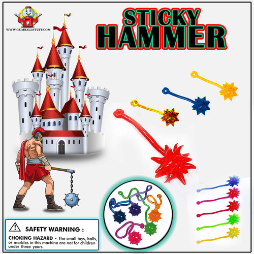 Fun Sticky Hammers 250 pieces in 2" Capsules