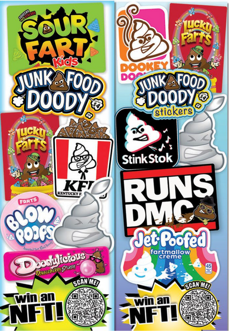 Hilarious Junk Food Parody Stickers 300 Count Box Series 4