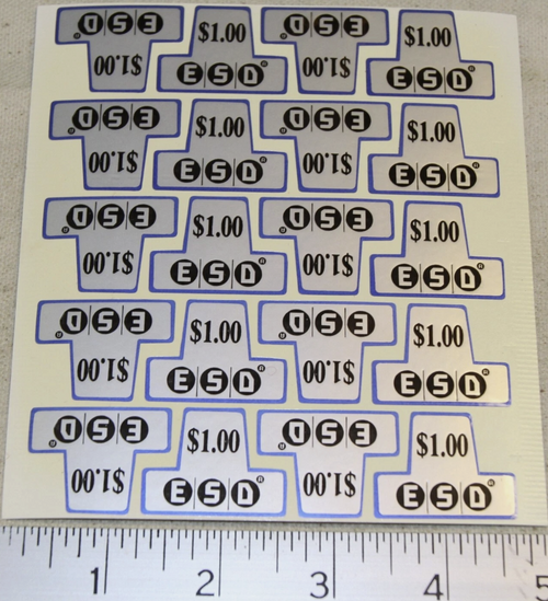 Authentic ESD $1.00 Coin Slide Decal Stickers Sheet of 20 Authentic ESD $1.00 Coin Slide Decal Stickers Sheet of 20