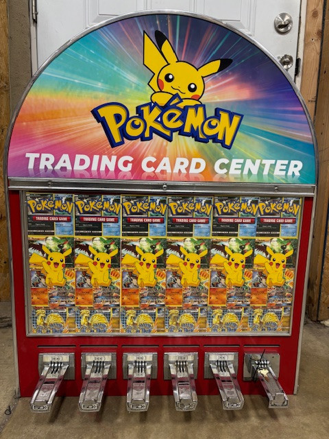Free Shipping Red 6 Bay Pokemon Card Trading Center Vending Machine 6 Selection TCG