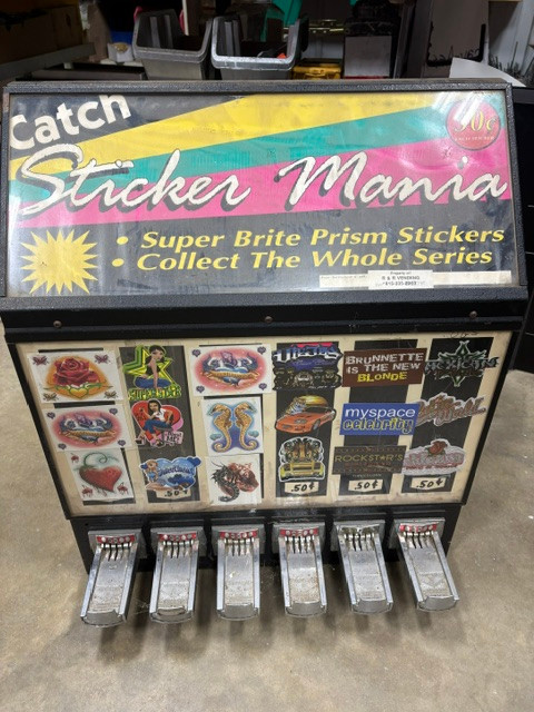 6 Column Catch Sticker Mania Sticker Tattoo Vending Machine