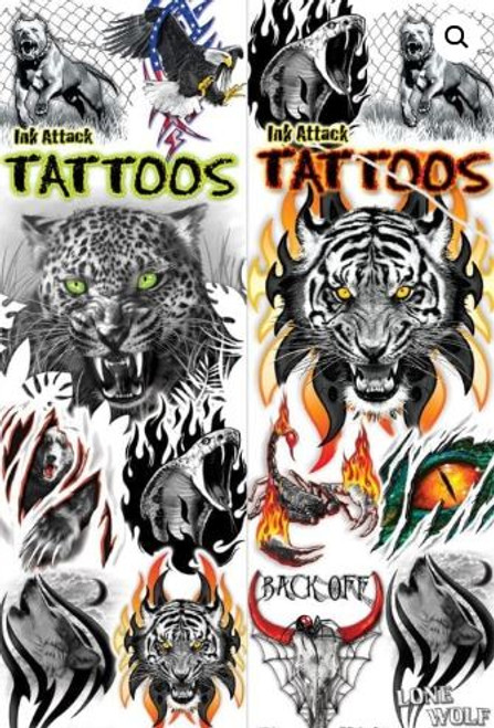 Animal Ink Attack Tattoos Life-like - 300 tattoos in vending sleeves