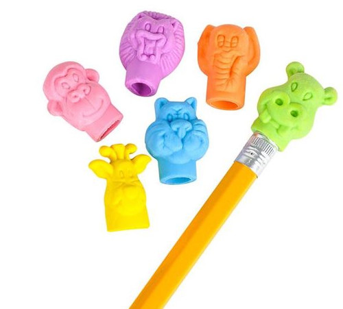 Zoo Animal Pencil Top Erasers 250 pieces in 1.1" capsules