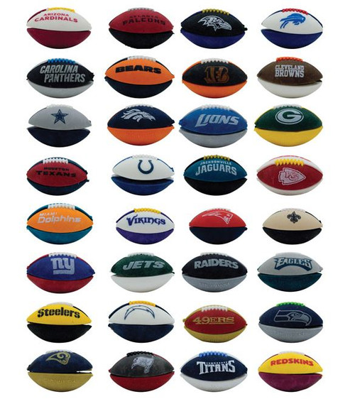 NFL Mini Footballs 32 Teams Fun Toy and Eraser