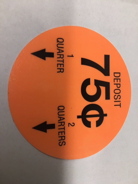 Original 75 cent .75 Price Decal Sticker "2 on the right"