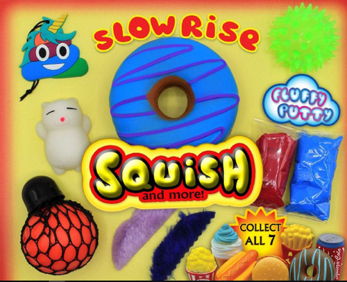 Slow Rise Squish and Toy Mix 250 pcs in 2" Capsules with Display