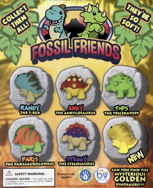 Dinosaurs 250 pcs in Colorful Round 1" Capsules Squishland Fossil Friends
