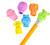 Zoo Animal Pencil Top Erasers 250 pieces in 1.1" capsules