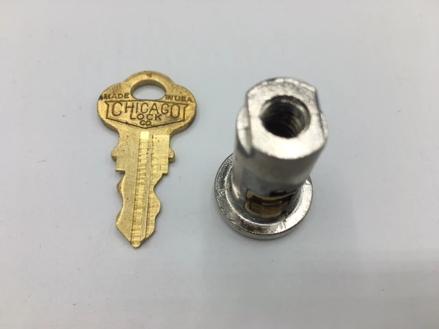 Vintage New Old Stock USA Made Chicago Lock and Key Set 1/4-20 Thread ...