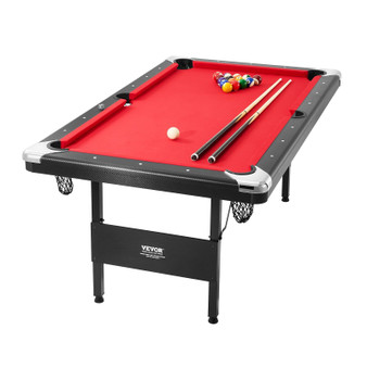 VEVOR Billiards Table, 6.3 ft Pool Table, Portable Foldable Space-Saving Table, Billiard Table Set 