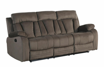 Global United Reclining Transitional Microfiber Fabric Sofa