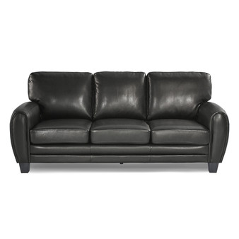 Modern Living Room Furniture 1pc Sofa Black Faux Leather Covering Retro Styling Furniture