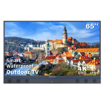 SYLVOX 65inch Outdoor TV, All-in-one Android Smart TV With Audio System, 4K UHD1000 Nits Partial Su