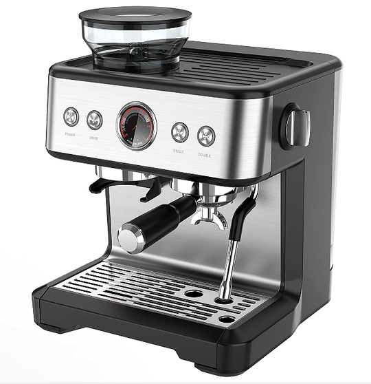 coffee grinding machine.  20Bar 1 cup / 2 cups mechanical button + instrument number, 2300W, steam 