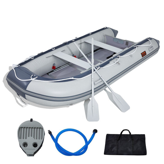 VEVOR Inflatable Dinghy Boat, 6-Person Transom Sport Tender Boat, with Marine Wood Floor and Adjust