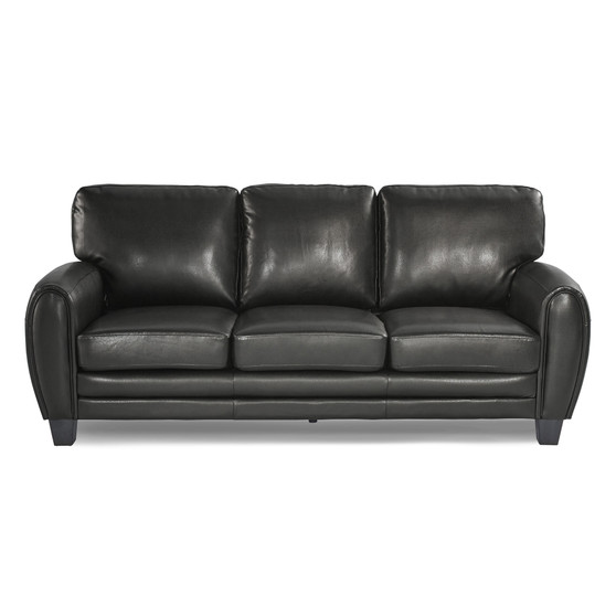 Modern Living Room Furniture 1pc Sofa Black Faux Leather Covering Retro Styling Furniture