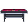 6-ft Pool Table with Table Tennis Top - Black with Red Felt