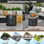 32 Inch 30000BTU Fire Pit Table with Fire Glasses and PVC Cover