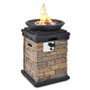 40000BTU Outdoor Propane Burning Fire Bowl Column Realistic Look Firepit Heater