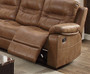 1pc Motion Sofa Only Dark Brown Color Breathable Leatherette Leatherette 3-Seat Couch Plush Armrest