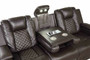 Benz LED & Power Reclining 2 Pc Set Made With Faux Leather in Brown