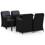 5 Piece Patio Dining Set Black