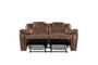 Katrine - PU Manual Reclining Loveseat - Chestnut Brown