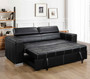 88 Inch Convertible Sofa Couch with Pull Out Bed, Modern Lounge Sleeper Sofa Set with Adjustable He