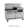 Imperial IR-6-G24 Pro Series 60" Gas Restaurant Range, 6 Burner, 24" Griddle, (2) Standard Ovens, 302,000 BTU