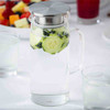 Tablecraft 12901 34 oz. Glass Pitcher w/Stainless Steel Dispensing Lid