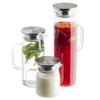 Tablecraft 12901 34 oz. Glass Pitcher w/Stainless Steel Dispensing Lid