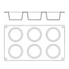 Matfer Bourgeat 257915 Gastroflex Muffin/Cupcake Mold Sheet, 2 3/4", 6 cavities