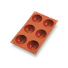 Matfer Bourgeat 257904 Gastroflex Half Sphere Mold Sheet, 2 3/4", 6 cavities