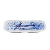 Churchill FRBLPLT21 Inked Fresco 10-1/4" x 5-7/8" Natural Deep Tray, Blue - Side View