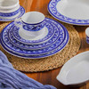 GET Diamond Esencia Melamine Dinnerware, White w/Blue Decal
