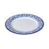 GET WP-10-DE Diamond Esencia 10" Wide Rim Plate, Melamine, White w/Blue Decal - 12/Case
